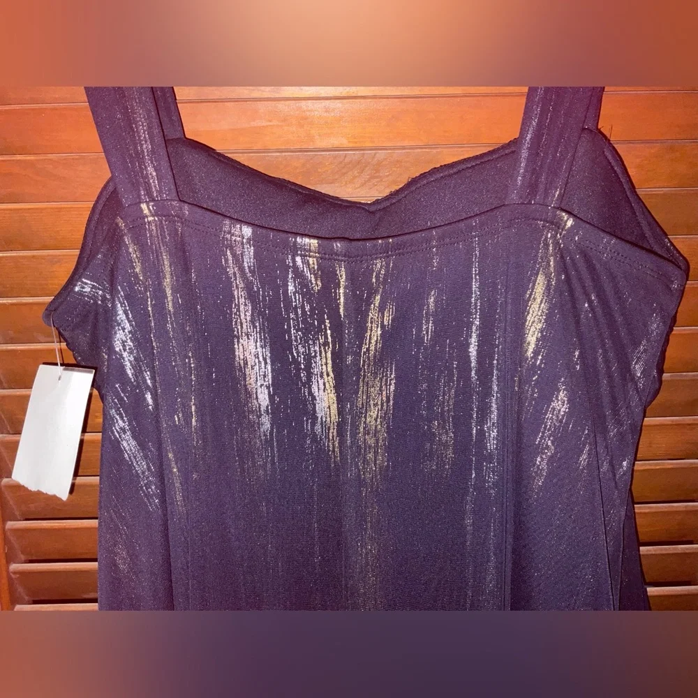 Connected Apparel black dress/gold Shimmer streaks size 16 not been worn newer. - Picture 4 of 6